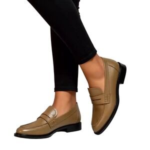 Geox‎ Ultra Comfort Tan Leather Penny Loafers Lug Sole Shoes Womens 40 US 9.5